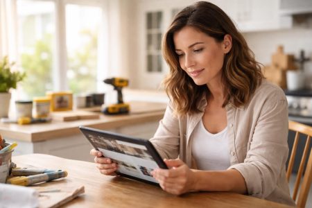 personne-tablette-renovation-piece-moderne