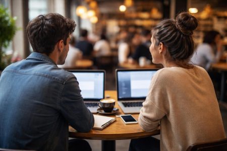 personnes-table-cafe-ordinateurs-discussion