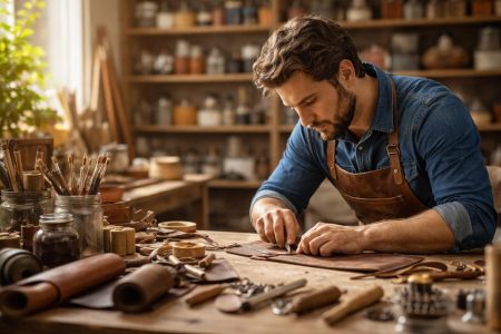 artisan-atelier-outils-materiaux-etageres