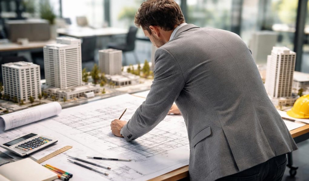 architecte-plans-maquettes-bureau-moderne