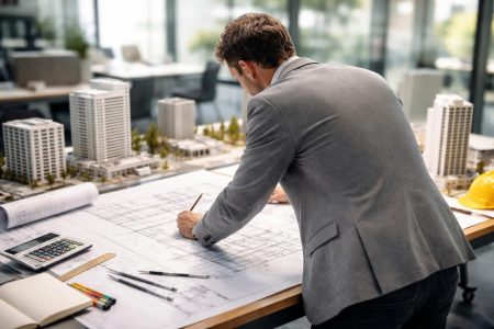 architecte-plans-maquettes-bureau-moderne