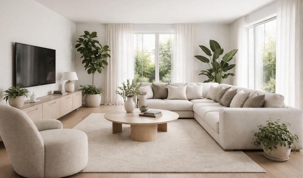 salon-moderne-meubles-plantes-lumiere